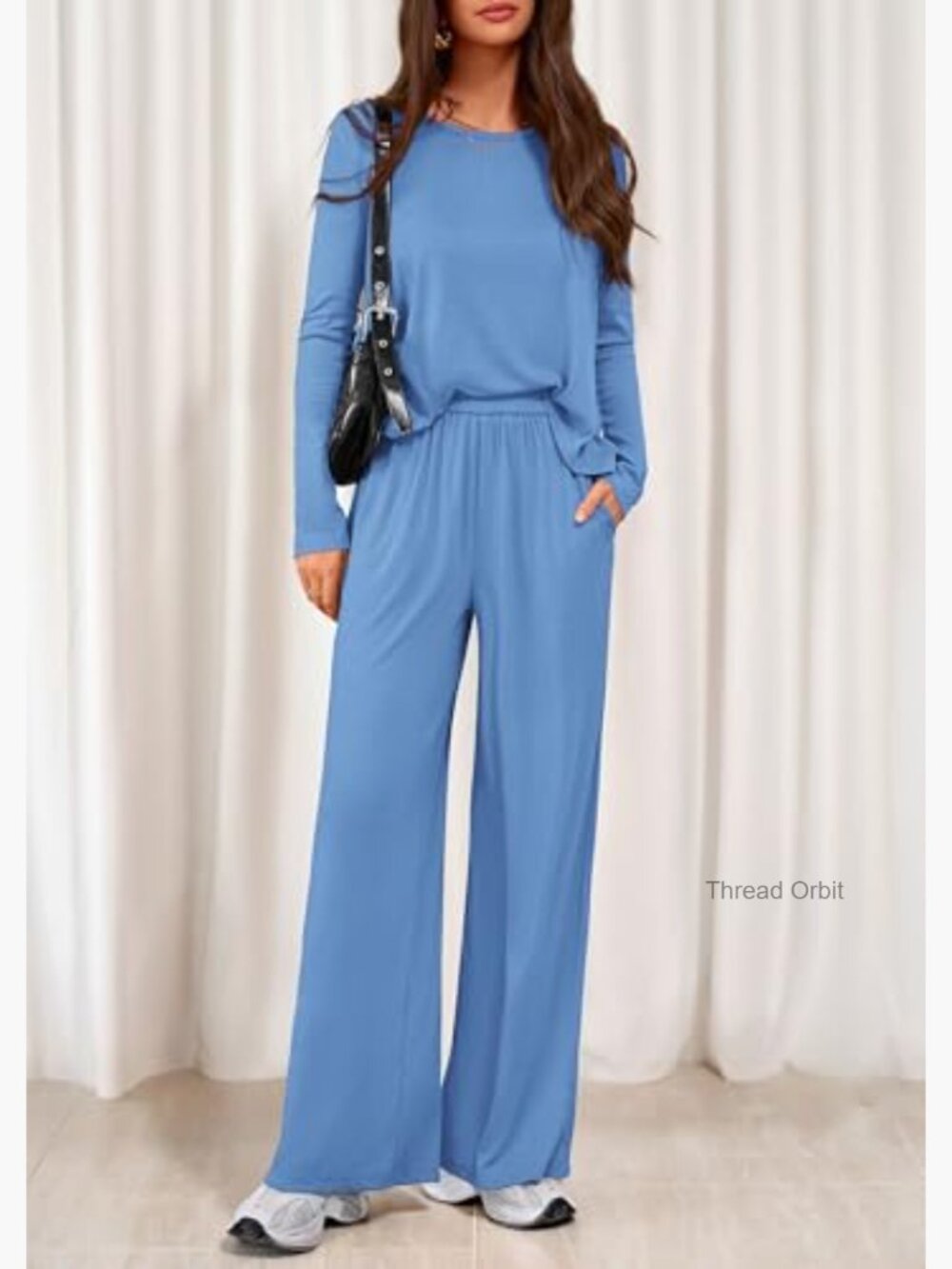 Women's 2-Piece Lounge Set Long Sleeve Pajamas Matching Comfy Pants Travel View 6